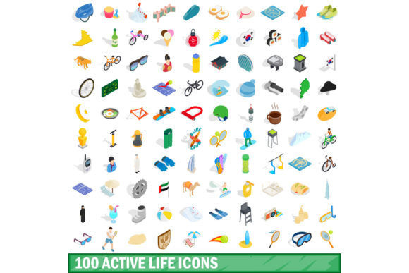 100 Active Life Icons Set for Modern Design