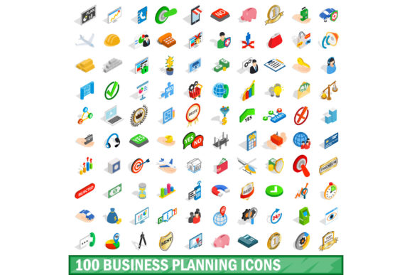 100 Business Planning Icons Set