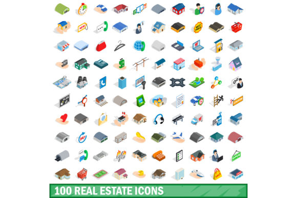 100 Real Estate Icons Set: Premium 3D Vector Assets
