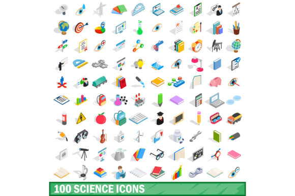 100 Science Icons Set for Any Design Vector Illustration