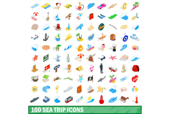 100 Sea Trip Icons Set for Modern Design Projects