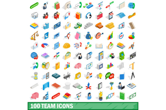 100 Team Icons Set, Isometric 3d Style: Elevating Your Visual Communication