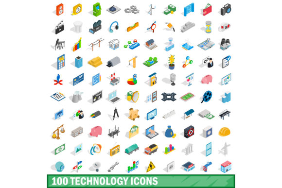 100 Technology Icons Set for Modern Design Projects