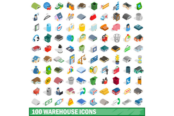 100 Warehouse Icons Set for Modern Design
