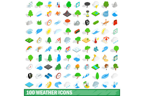 100 Weather Icons Set: Elevating Visual Communication in Modern Design