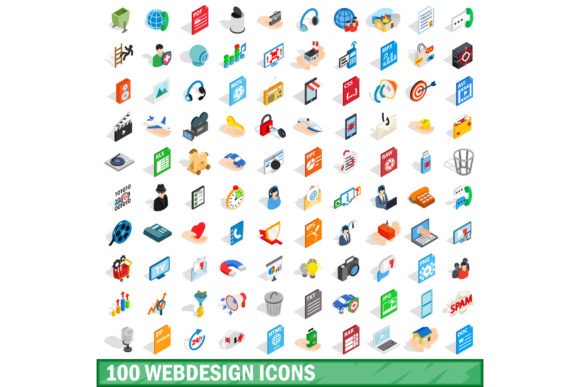100 Webdesign Icons Set: Elevating Digital Interfaces with Precision and Depth