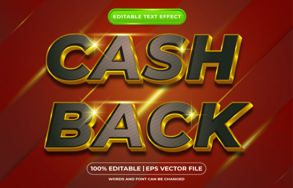 Cash Back 3D Editable Text Effect