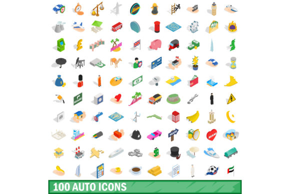 Transforming Digital Interfaces with the 100 Auto Icons Set in Isometric 3D Style