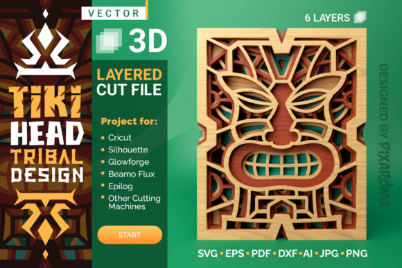 Understanding the Tiki Head 3D Layered SVG Cut File for Custom Shadowbox Art