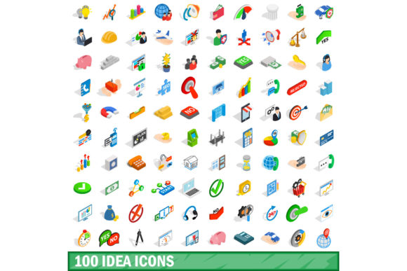 Unlocking Visual Depth: A Guide to the 100 Idea Icons Set in Isometric 3D Style